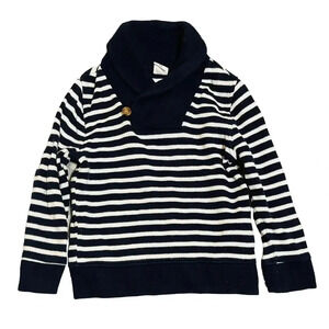 NWOT Gap Shawl Collared Size 4 Navy White Striped European Boy Toddler Soft‎